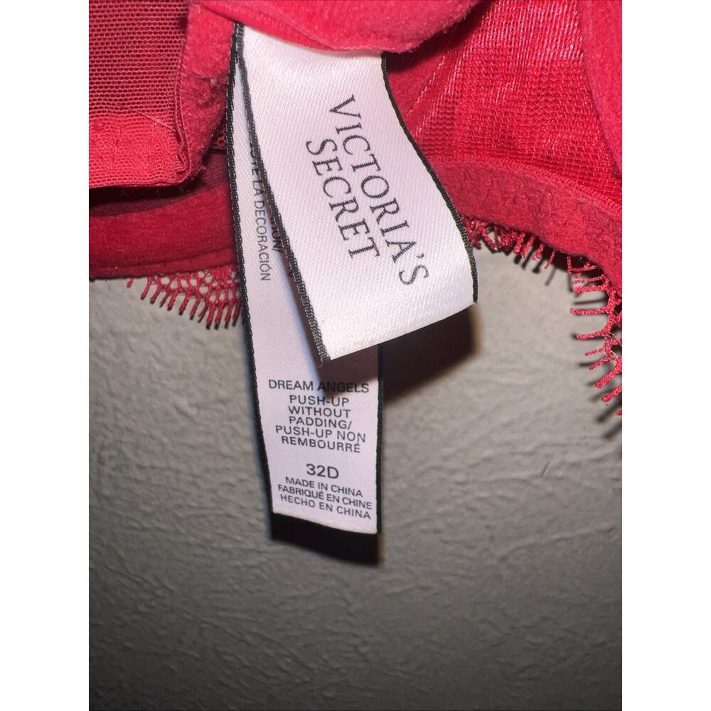 Body by Victoria Secret Dream Angel Push Up Bra Without Padding Red 32D - Picture 13 of 13